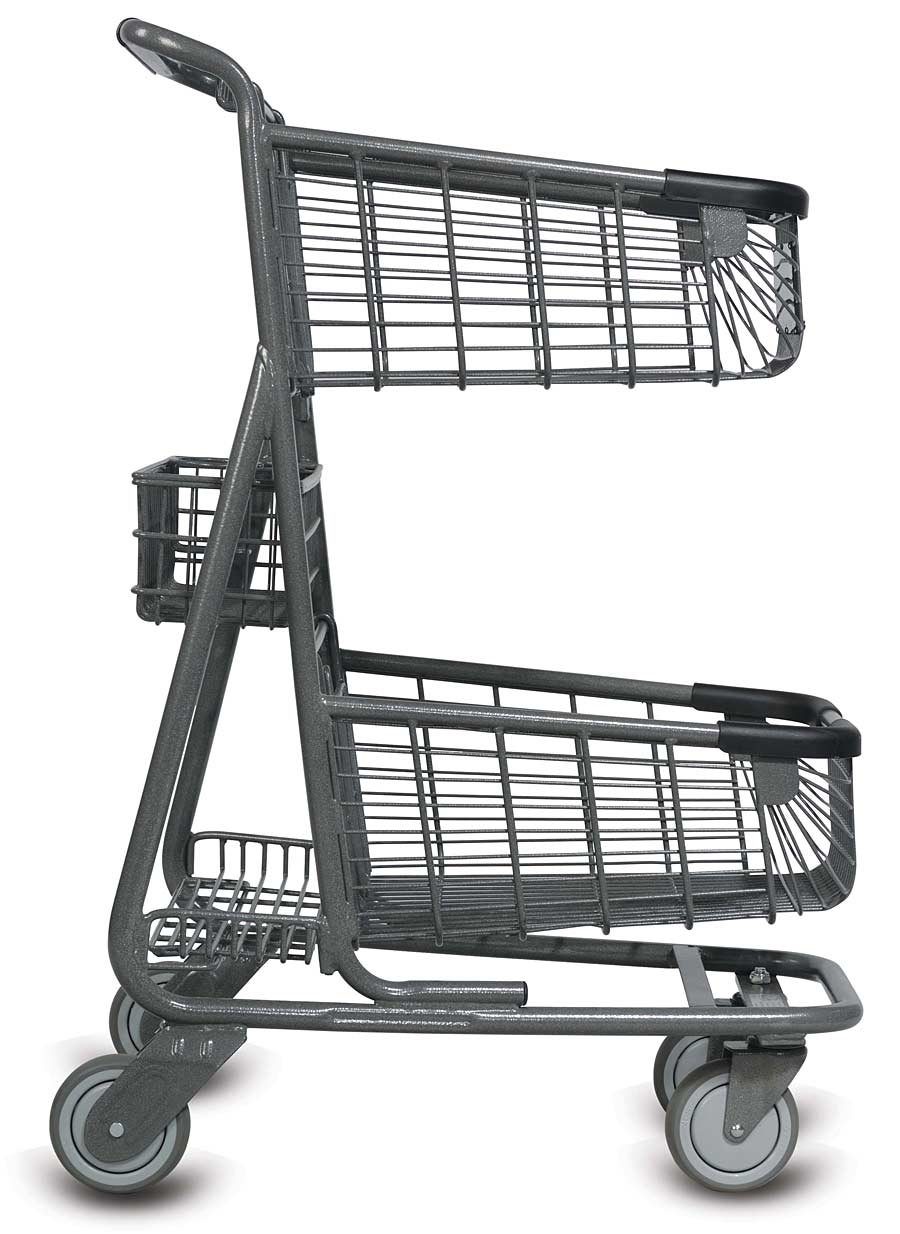 Express6050 Metal Grocery Shopping Cart with Lower Tray